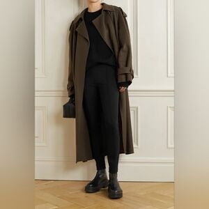 THE ROW Cosso Stretch Ponte Skinny Pants With Front Seams Black Size S Org $690